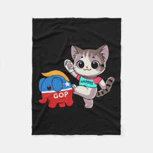 Couverture Polaire Cat Vs Gop Elephant - Kamala Harris - Anti Trump