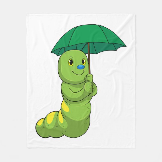 Couverture Polaire Caterpillar à la pluie avec parapluie (Devant)
