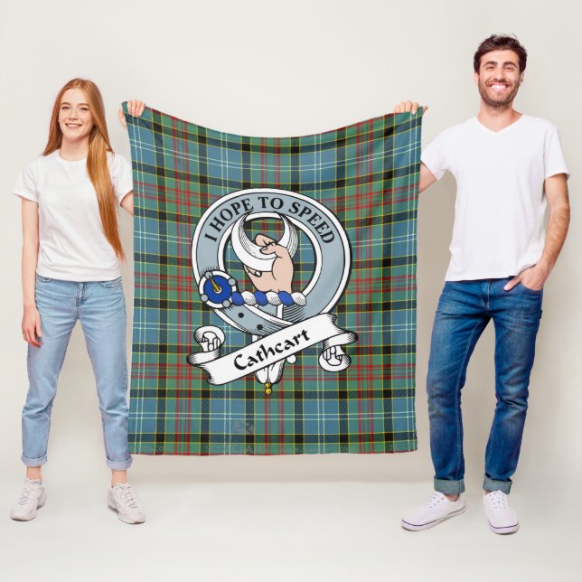 Couverture Polaire Cathcart Clan Badge Tartan Plaid (En situation)