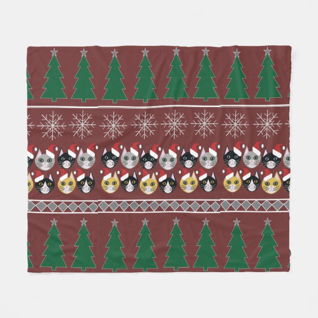 Couverture Polaire Cats Christmas  (Devant (Horizontal))