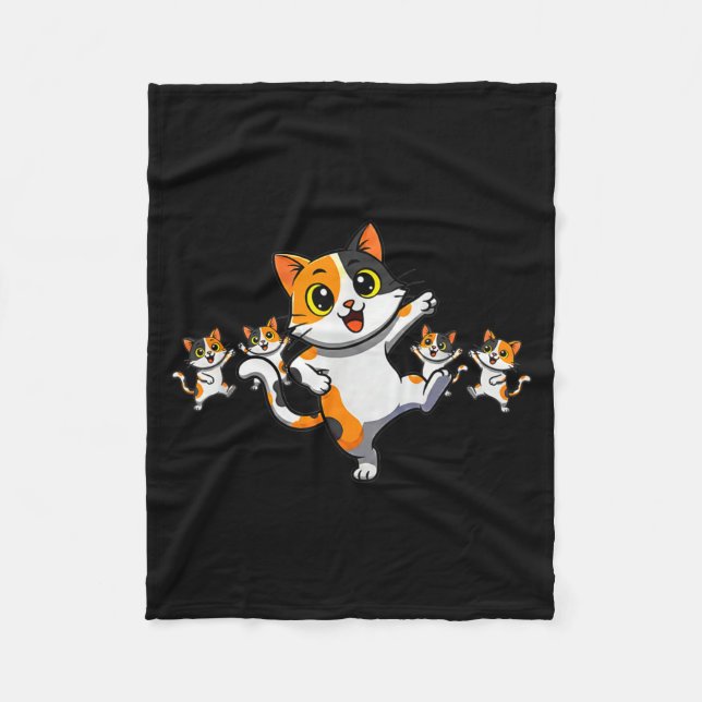Couverture Polaire Cats Dancing Funny Cat Lover For Women Kitty Graph (Devant)