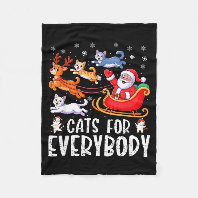Couverture Polaire Cats For Everybody Christmas Cat Funny Xmas Men Wo (Devant)