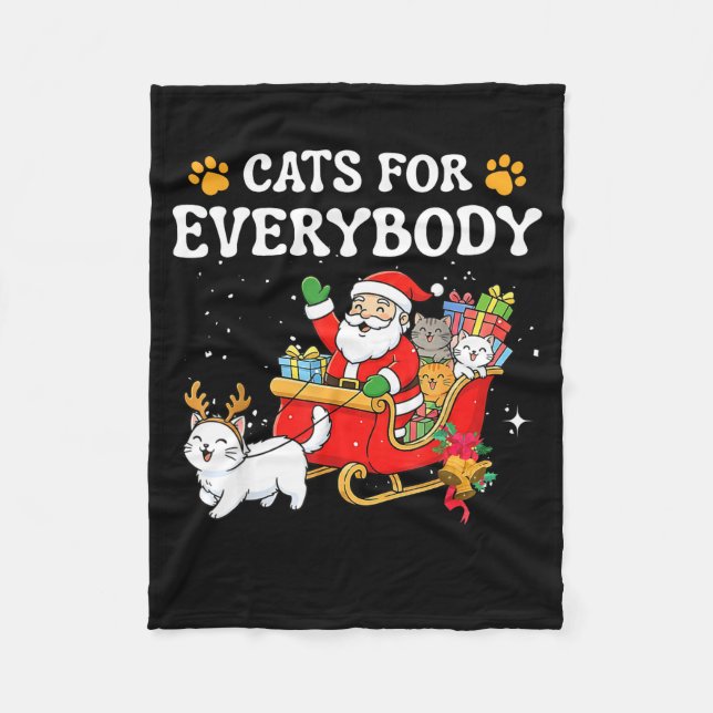 Couverture Polaire Cats For Everybody Christmas Cat Funny Xmas Women  (Devant)