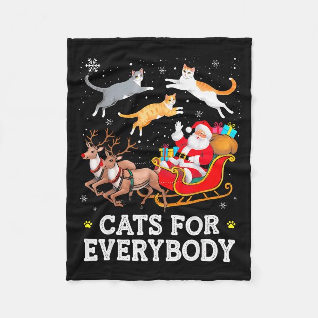 Couverture Polaire Cats For Everybody Christmas Cat Funny Xmas Women  (Devant)