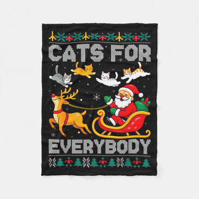 Couverture Polaire Cats For Everybody Christmas Cat Funny Xmas Women  (Devant)
