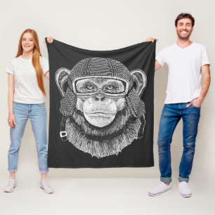 Couverture Polaire Cavalier de moto de chimpanzé