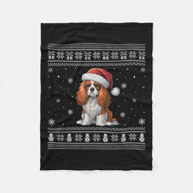Couverture Polaire Cavalier King Charles Amoureux de les chiens espag (Devant)