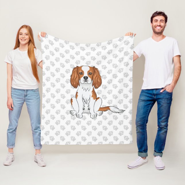 Couverture Polaire Cavalier King Charles Spaniel & Pattes de Blenheim (En situation)