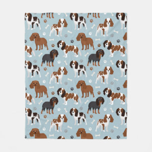 Couverture Polaire Cavalier King Charles Spaniel Paws and Bones
