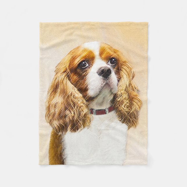 Couverture Polaire Cavalier King Charles Spaniel Peinture originale (Devant)