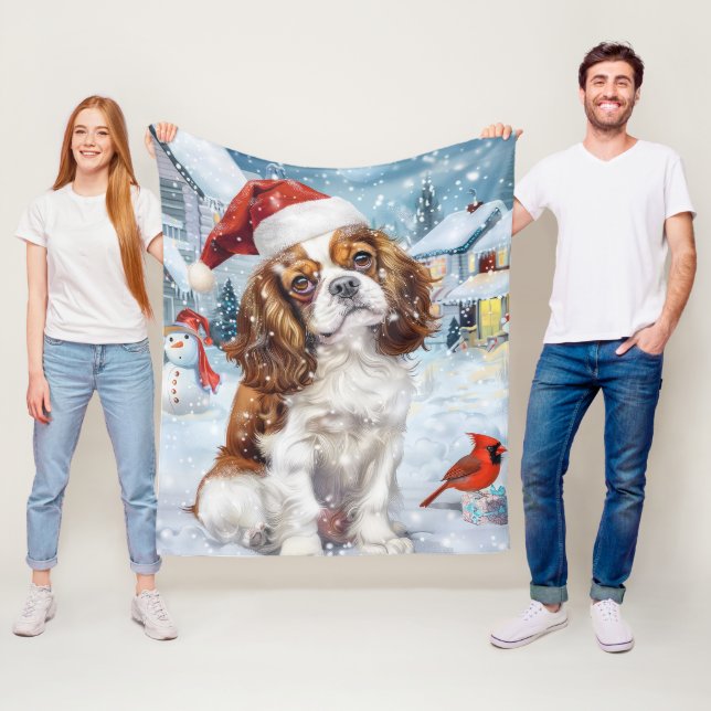 Couverture Polaire Cavalier King Winter Wonderland Noël Joie (En situation)