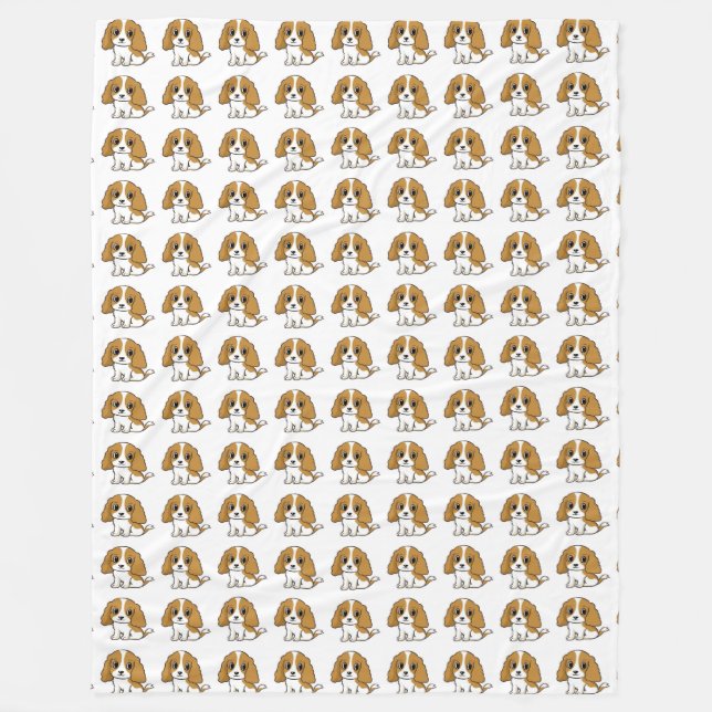 Couverture Polaire cavalier roi charles spaniel blenheim dessin animé (Devant)