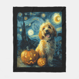 Couverture Polaire Cavapoo Cute Dog Halloween Jack O Lantern Pumpkin