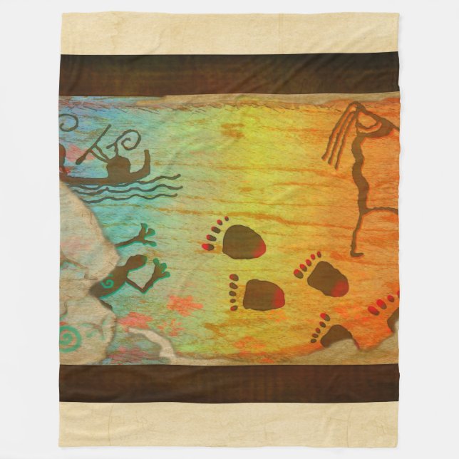 Couverture Polaire Cave Dwelling Native American Fleece Blanche (Devant)