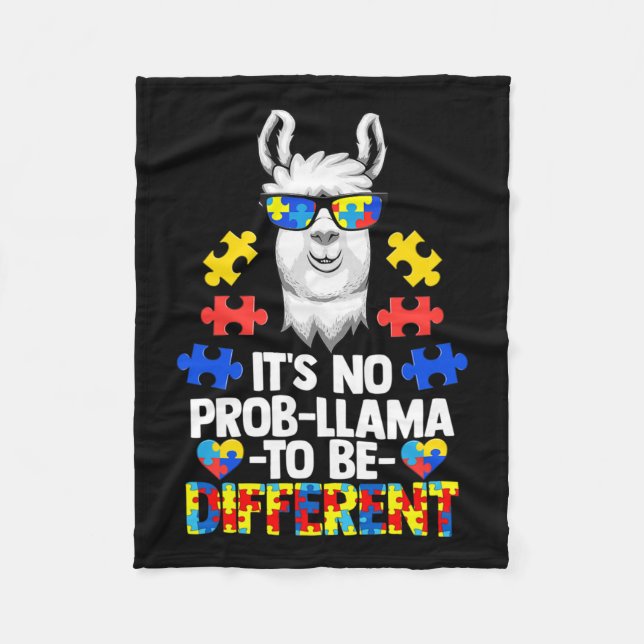 Couverture Polaire Ce n'est pas Prob-llama d'être différent Autisme F (Devant)