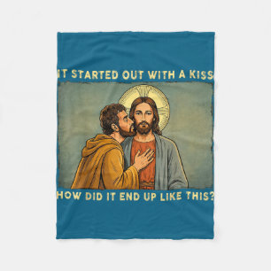 Couverture Polaire Ce n'était qu'un baiser jesus & judas meme drôle