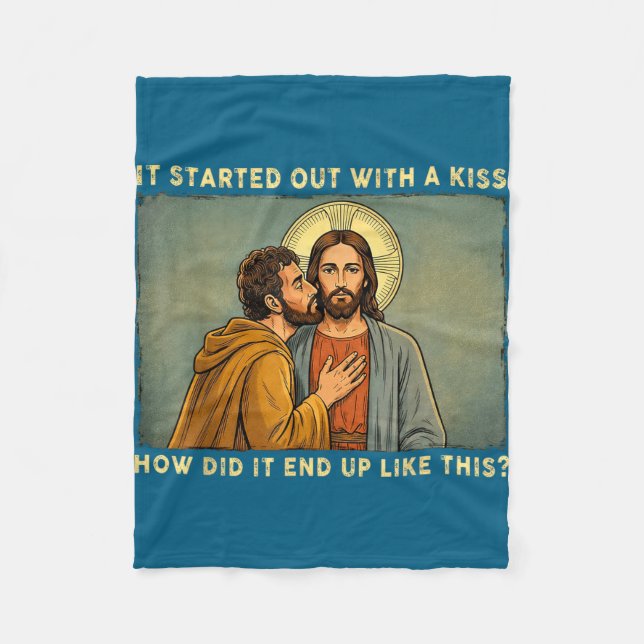 Couverture Polaire Ce n'était qu'un baiser jesus & judas meme drôle (Devant)