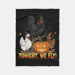 Couverture Polaire Ce Soir, Nous Volons Chicken sorcière Drôle Volail