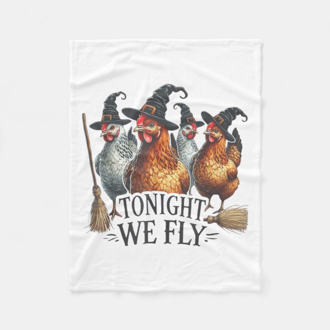 Couverture Polaire Ce Soir, Nous Volons Drôle Sorcière Poulet Hallowe (Devant)
