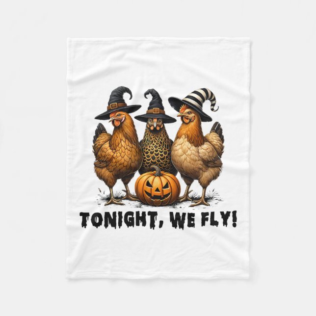 Couverture Polaire Ce Soir, Nous Volons Halloween Poulet Chute Animau (Devant)