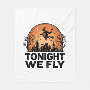Couverture Polaire Ce soir, nous volons Vintage Witch Halloween Shirt