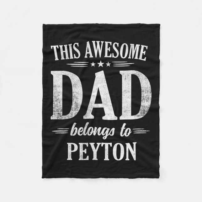Couverture Polaire Ce super papa appartient à Peyton Fête des Pères B (Devant)