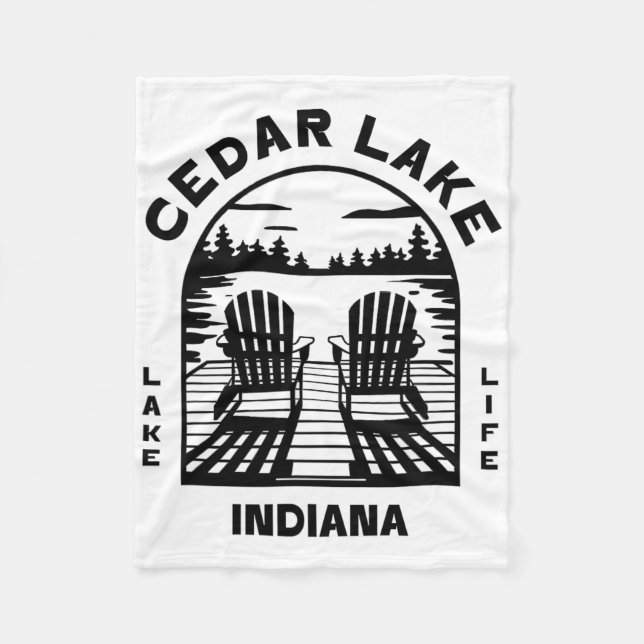 Couverture Polaire Cedar Lake Indiana Outdoors Vintage  (Devant)