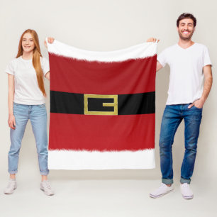 Couverture Polaire Ceinture rouge du père noël et vacances blanches