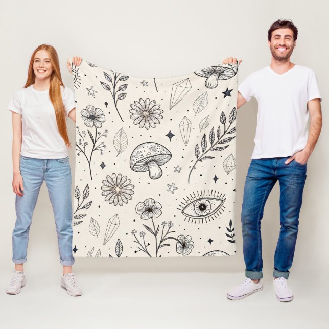 Couverture Polaire Celestial Botanical Pattern (3) (En situation)