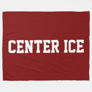Couverture Polaire CENTER ICE Athlétique Texte Hockey Blanc Sur Rouge
