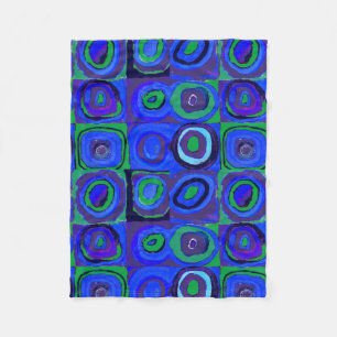 Couverture Polaire Cercle Carré Kandinsky Farbstudie Blue Quadrate