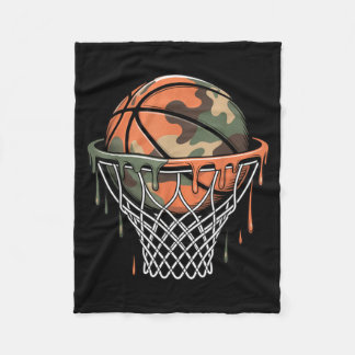 Couverture Polaire Cercle de basketball camouflage Drip Camouflage Co