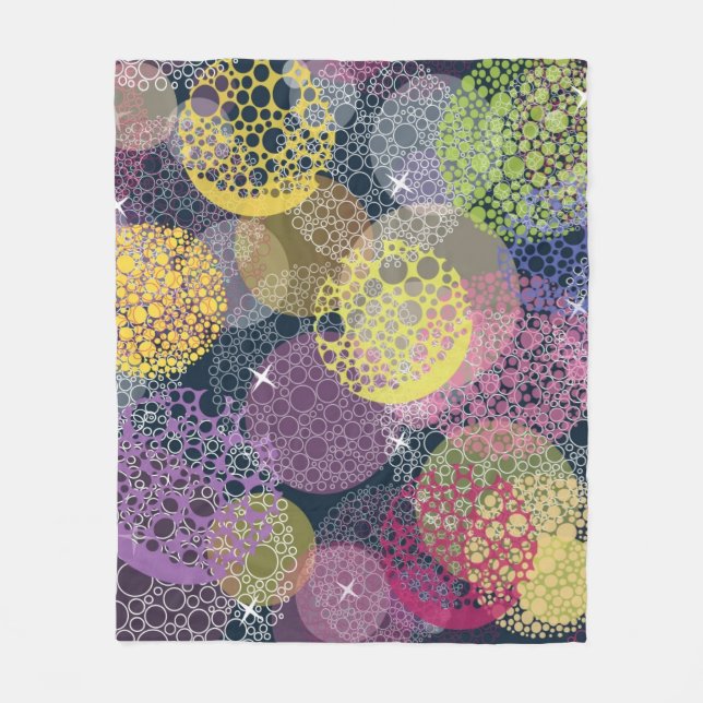 Couverture Polaire Cercle de points Polka de la Cute Abstraite (Devant)