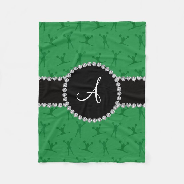 Couverture Polaire Cercle noir vert monogramme (Devant)