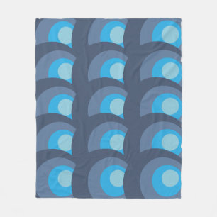 Couverture Polaire Cercles bleus rétro