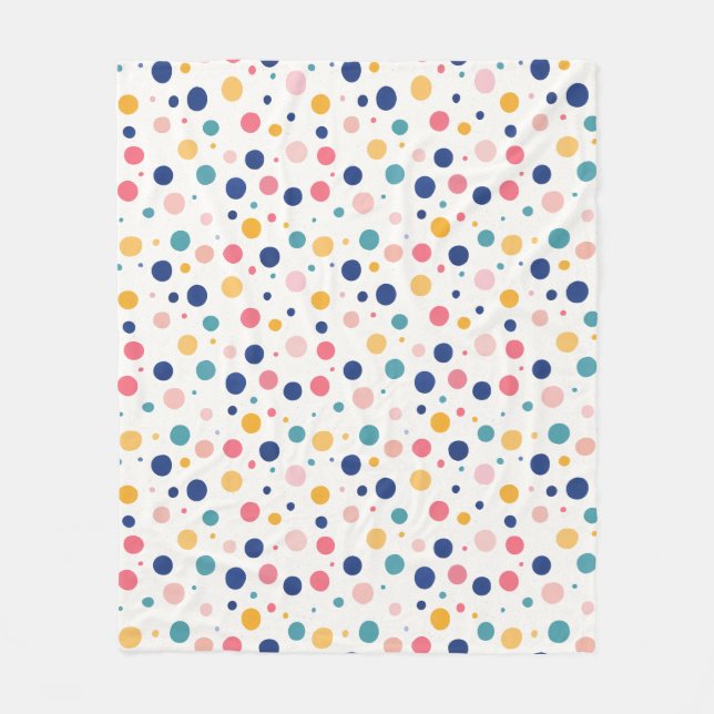Couverture Polaire cercles colorés motifs mignons pois (Devant)