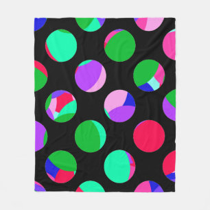 Couverture Polaire Cercles colorés sur noir