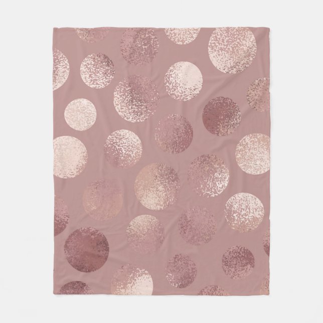 Couverture Polaire Cercles d'or roses : Abstraits Vintages (Devant)