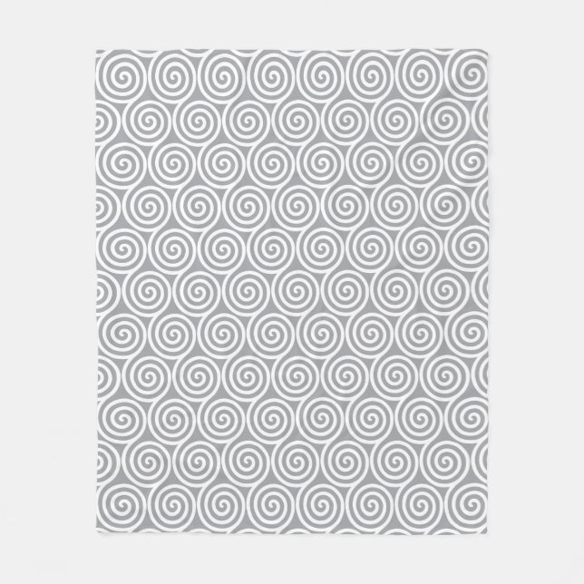 Couverture Polaire Cercles en spirale abstraits sur gris argent rapid (Devant)