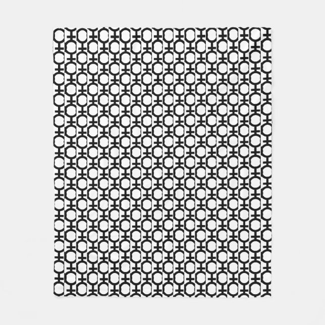 Couverture Polaire Cercles et lignes abstraits modernes sur fond noir (Devant)
