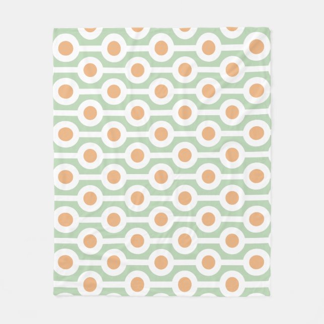 Couverture Polaire Cercles et rayures modernes sur fond vert clair (Devant)