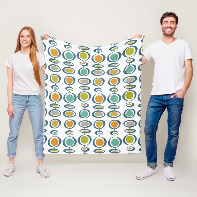 Couverture Polaire Cercles géométriques modernes colorés du milieu du (En situation)