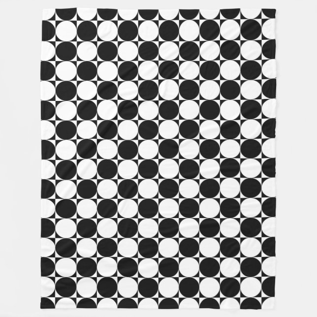 COUVERTURE POLAIRE CERCLES NOIRS ET BLANCS (Devant)