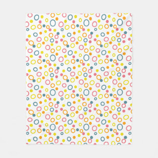 Couverture Polaire Cercles orange jaune turquoise Points