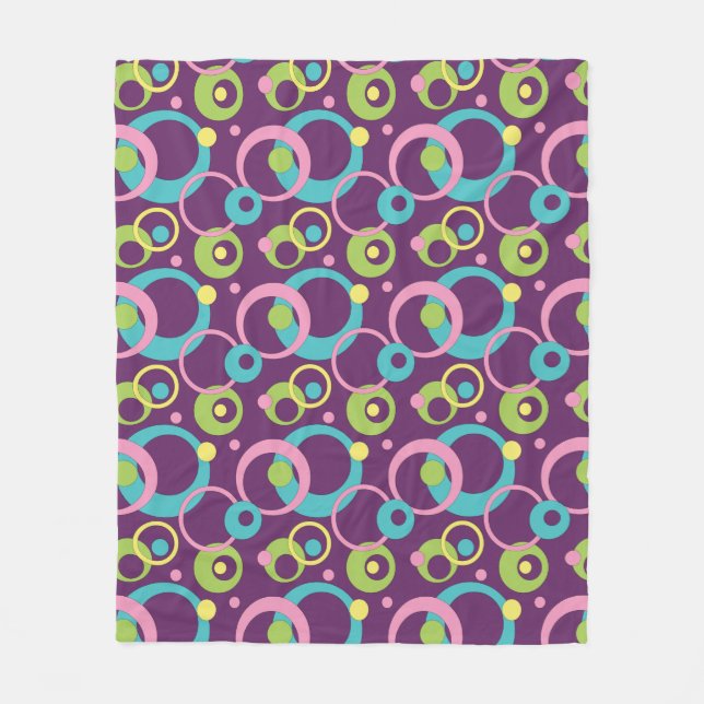 Couverture Polaire Cercles violets funky Blanche polaire (Devant)