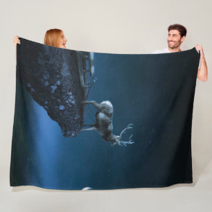 Couverture Polaire cerf au clair de lune