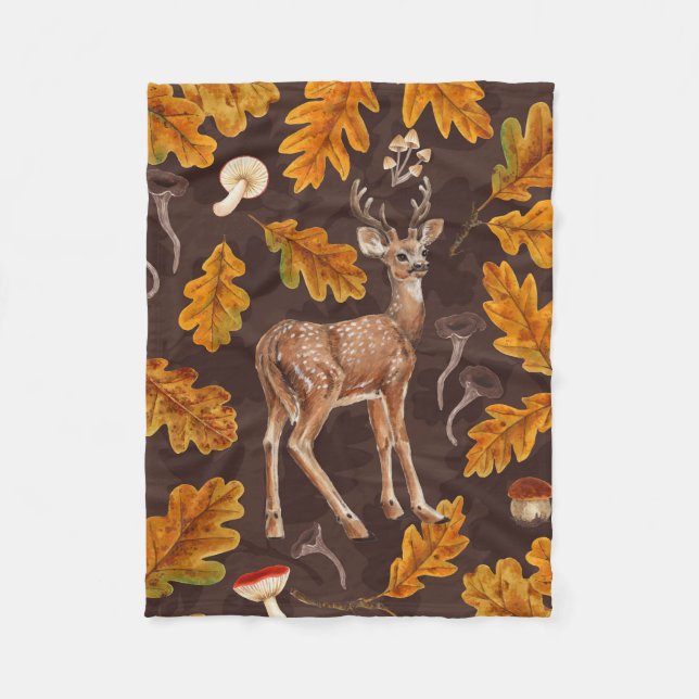 Couverture Polaire Cerf dans la forêt automnale 2 (Devant)