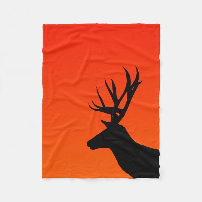 Couverture Polaire Cerfs au coucher du soleil (Devant)