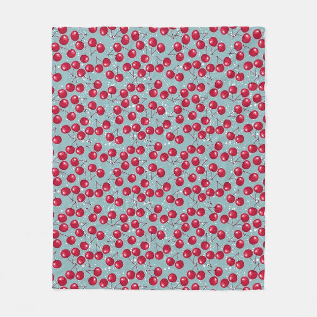Couverture Polaire Cerise d'hiver. (Devant)