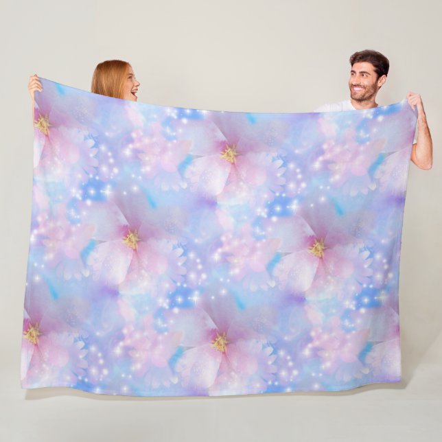 Couverture Polaire Cerise en fleurs - Sakura sans couture motif 5 (En situation)